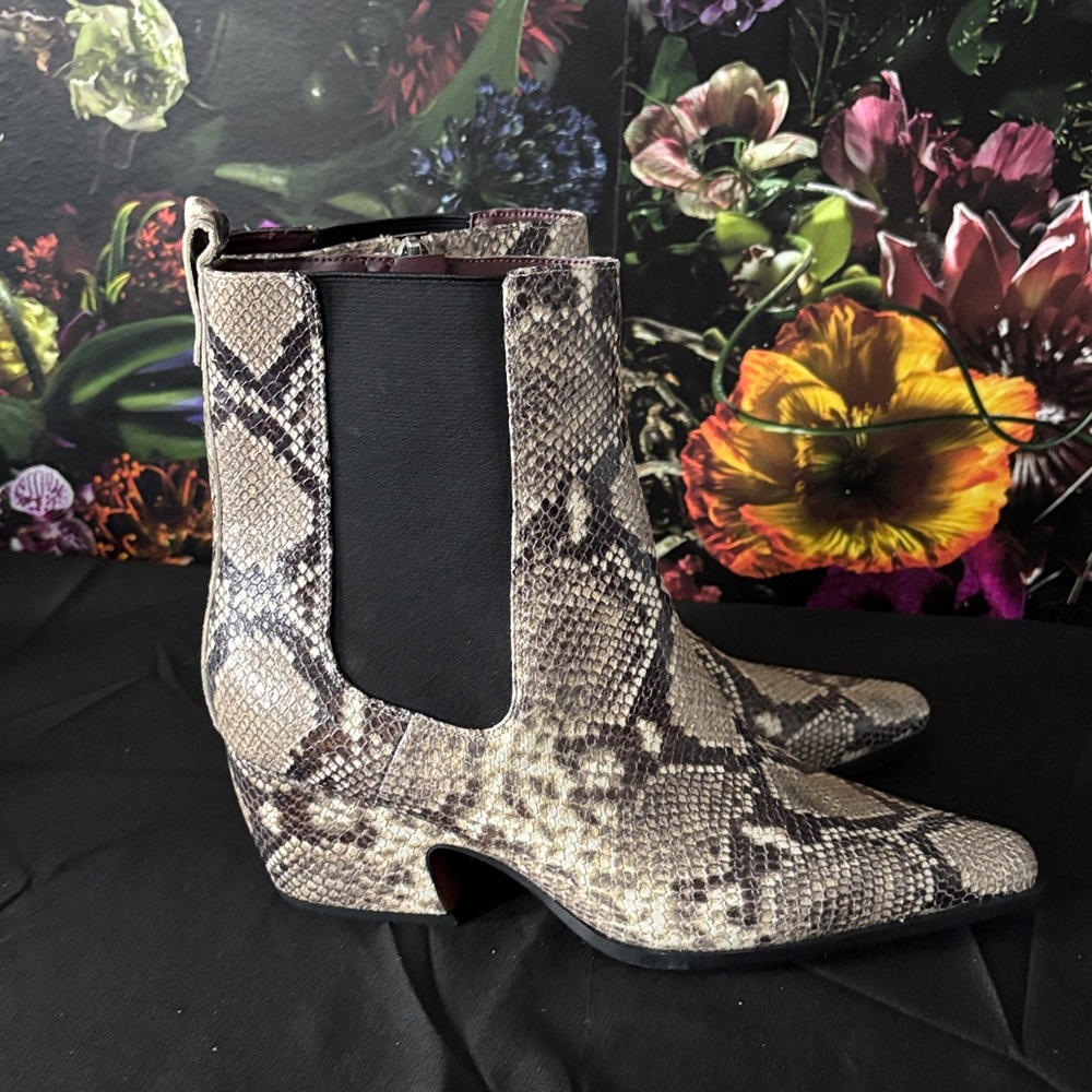 SARTO By Franco Sarto Snake Print Ankle Boots - Picture 3 of 6